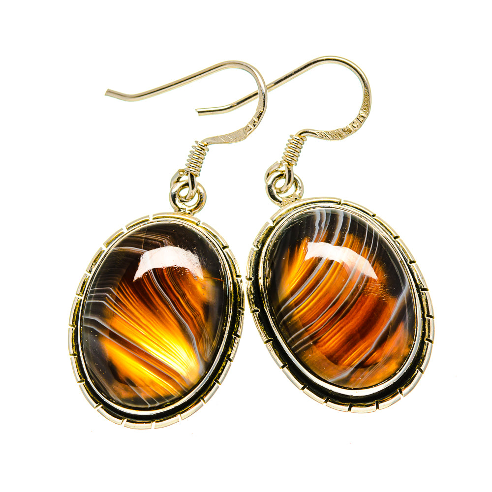 Botswana Agate Earrings handcrafted by Ana Silver Co - EARR415687