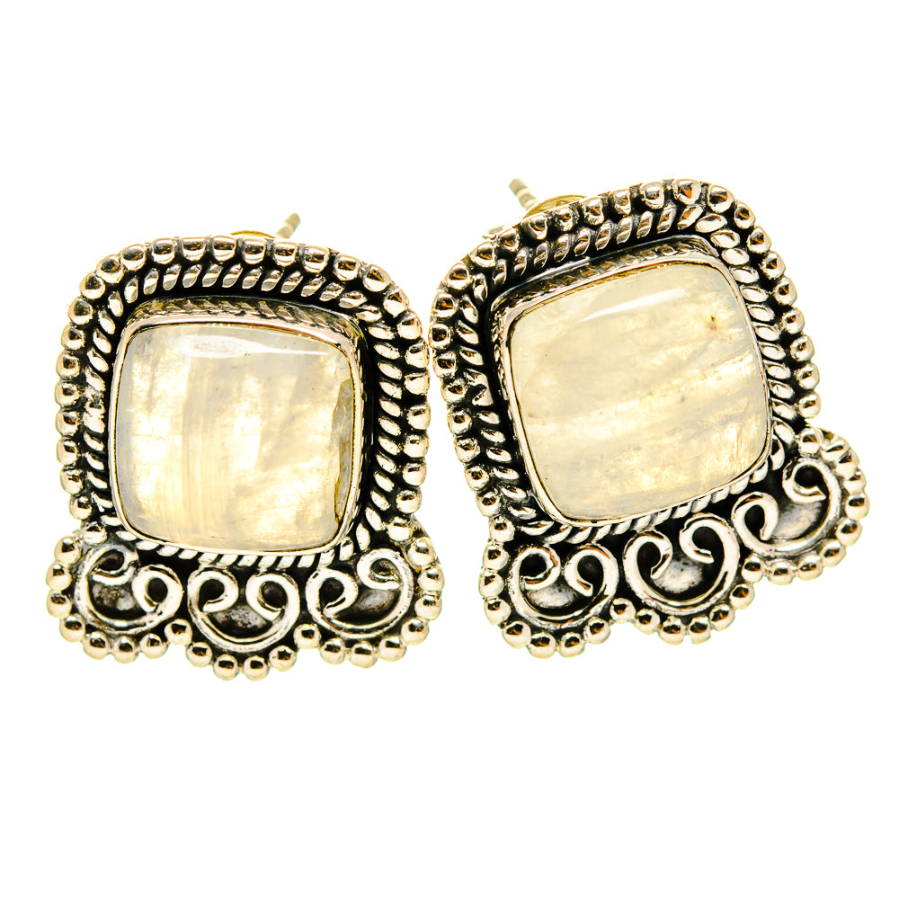 Rainbow Moonstone Earrings handcrafted by Ana Silver Co - EARR415731