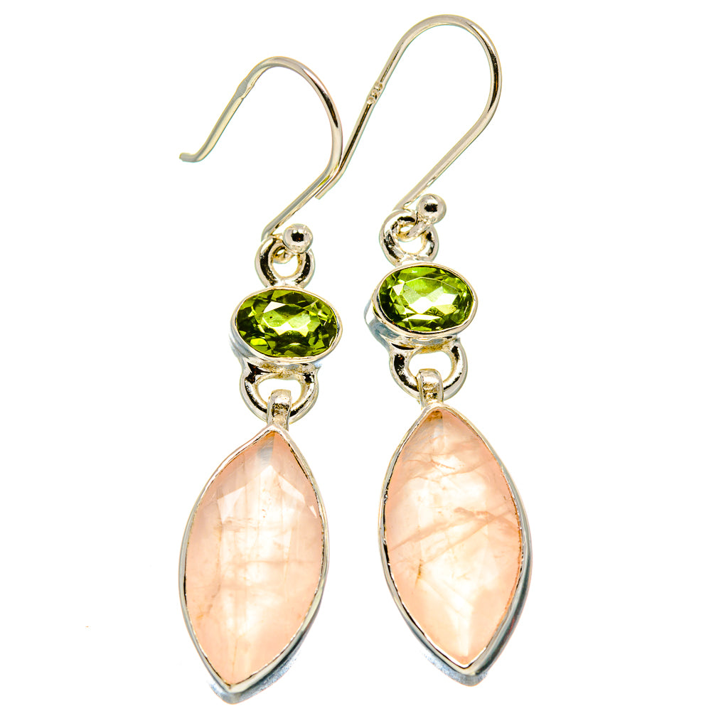 Rose Quartz Earrings handcrafted by Ana Silver Co - EARR415850