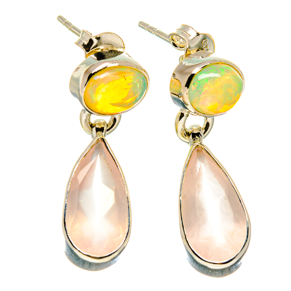Rose Quartz Earrings handcrafted by Ana Silver Co - EARR415880