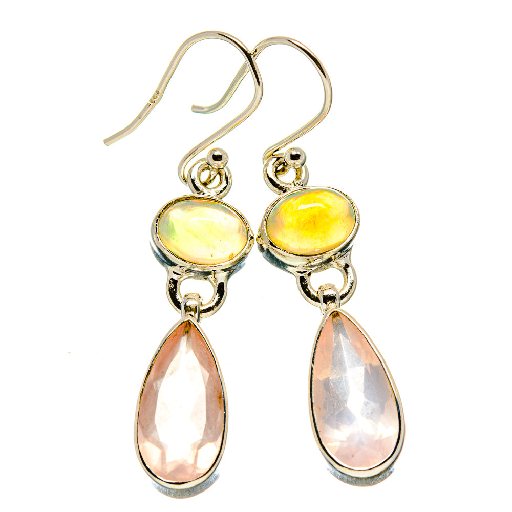 Rose Quartz Earrings handcrafted by Ana Silver Co - EARR415967