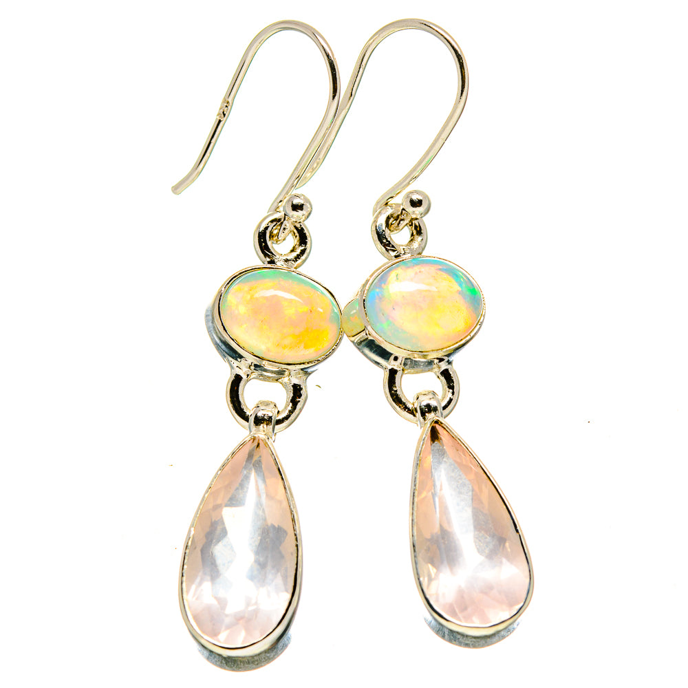 Rose Quartz Earrings handcrafted by Ana Silver Co - EARR416105