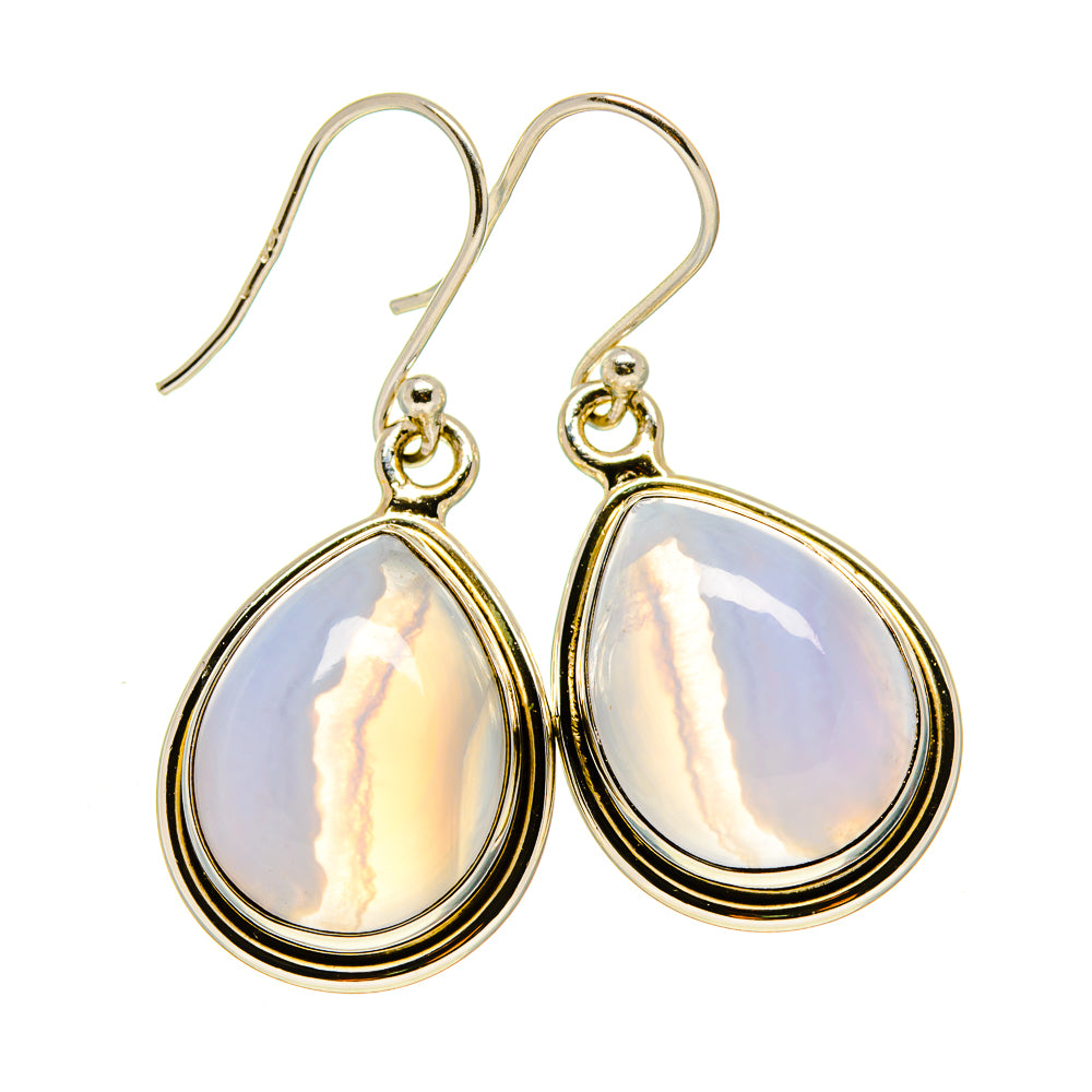 Blue Lace Agate Earrings handcrafted by Ana Silver Co - EARR416152