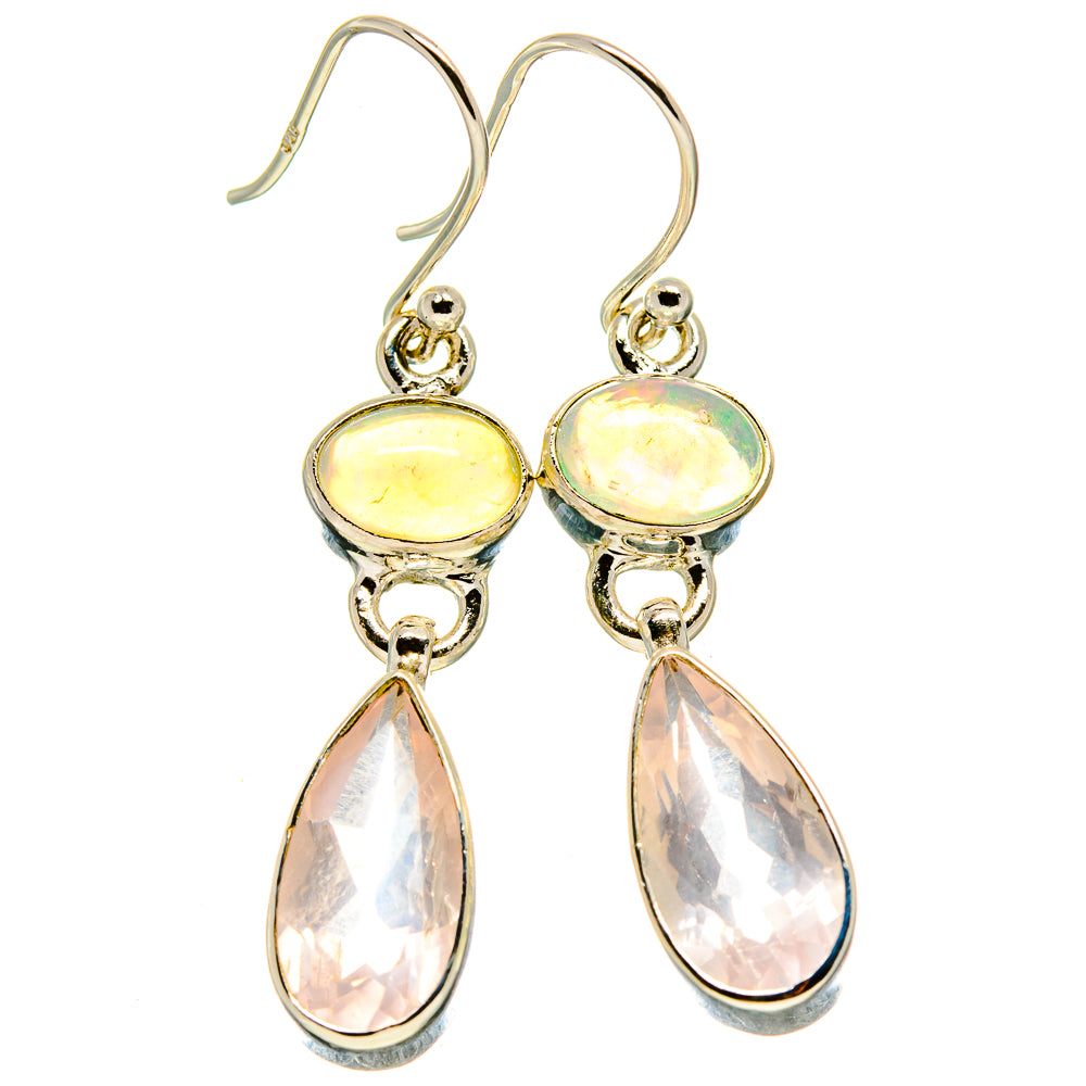 Rose Quartz Earrings handcrafted by Ana Silver Co - EARR416165