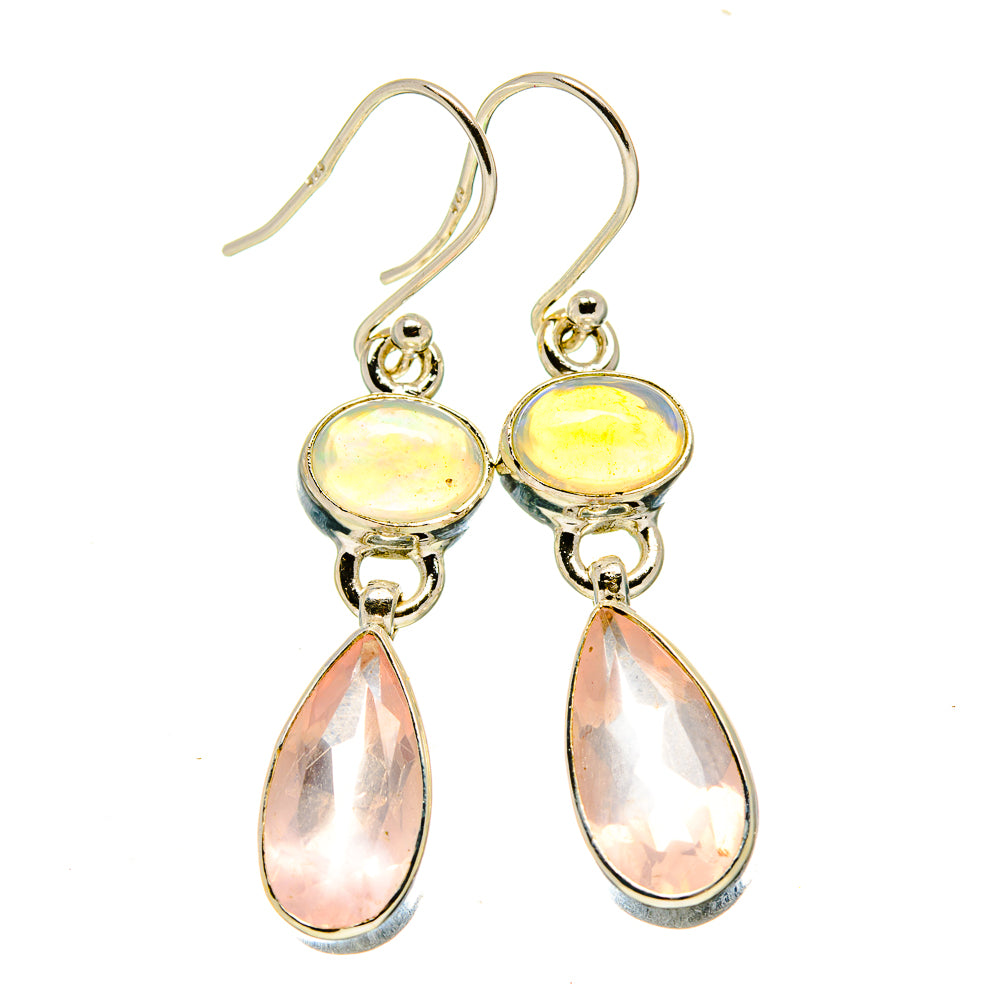 Rose Quartz Earrings handcrafted by Ana Silver Co - EARR416186