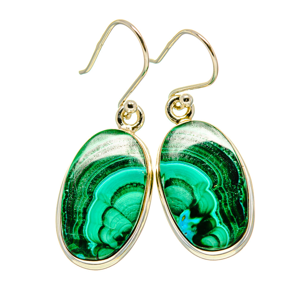 Malachite In Chrysocolla Earrings handcrafted by Ana Silver Co - EARR416228