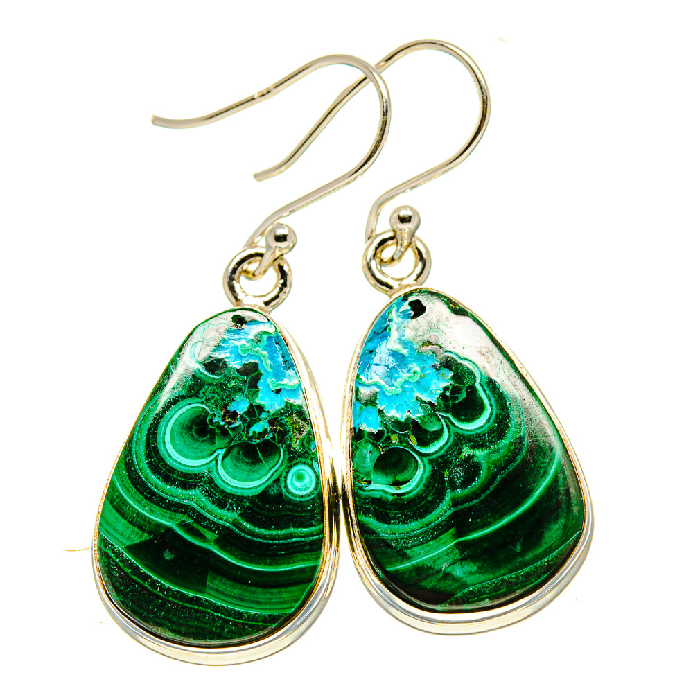 Malachite In Chrysocolla Earrings handcrafted by Ana Silver Co - EARR416239