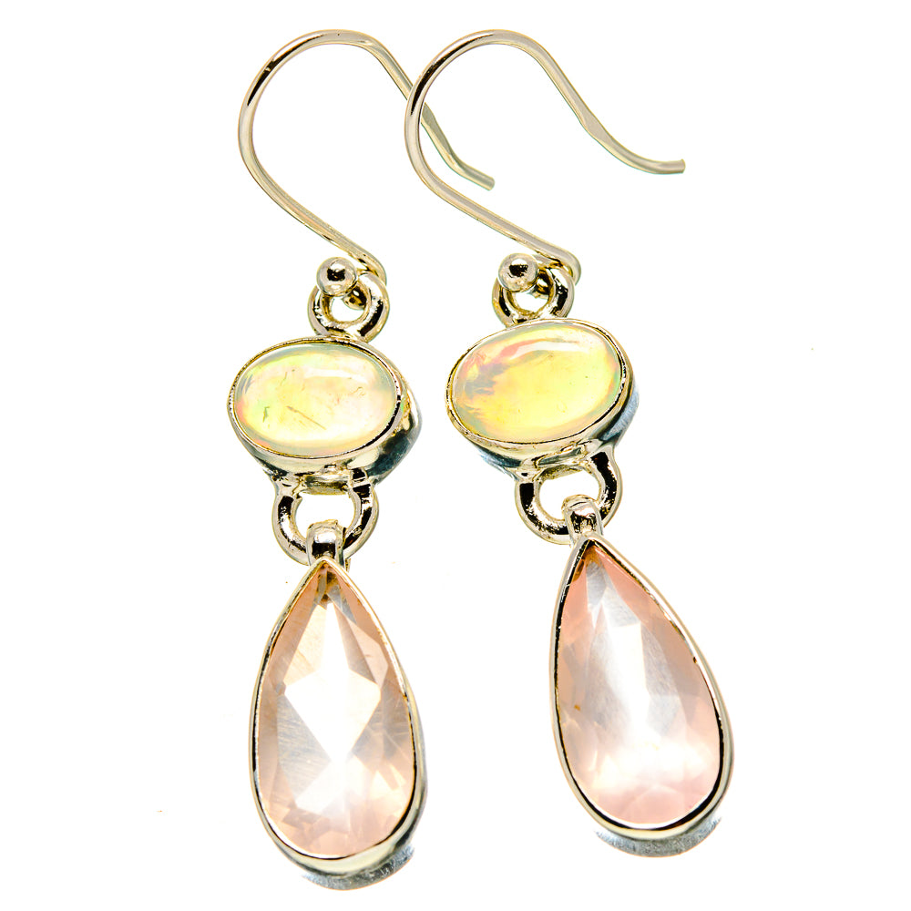 Rose Quartz Earrings handcrafted by Ana Silver Co - EARR416258