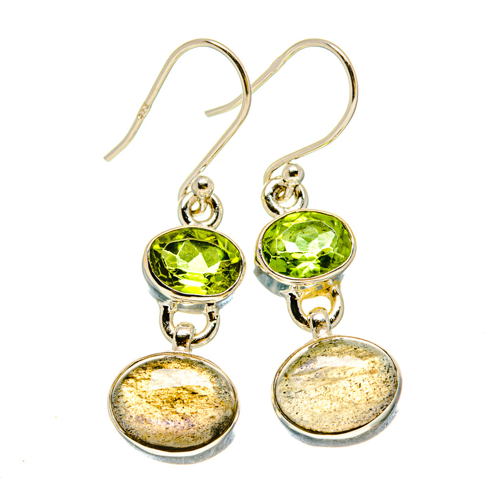 Labradorite, Peridot Earrings handcrafted by Ana Silver Co - EARR416317