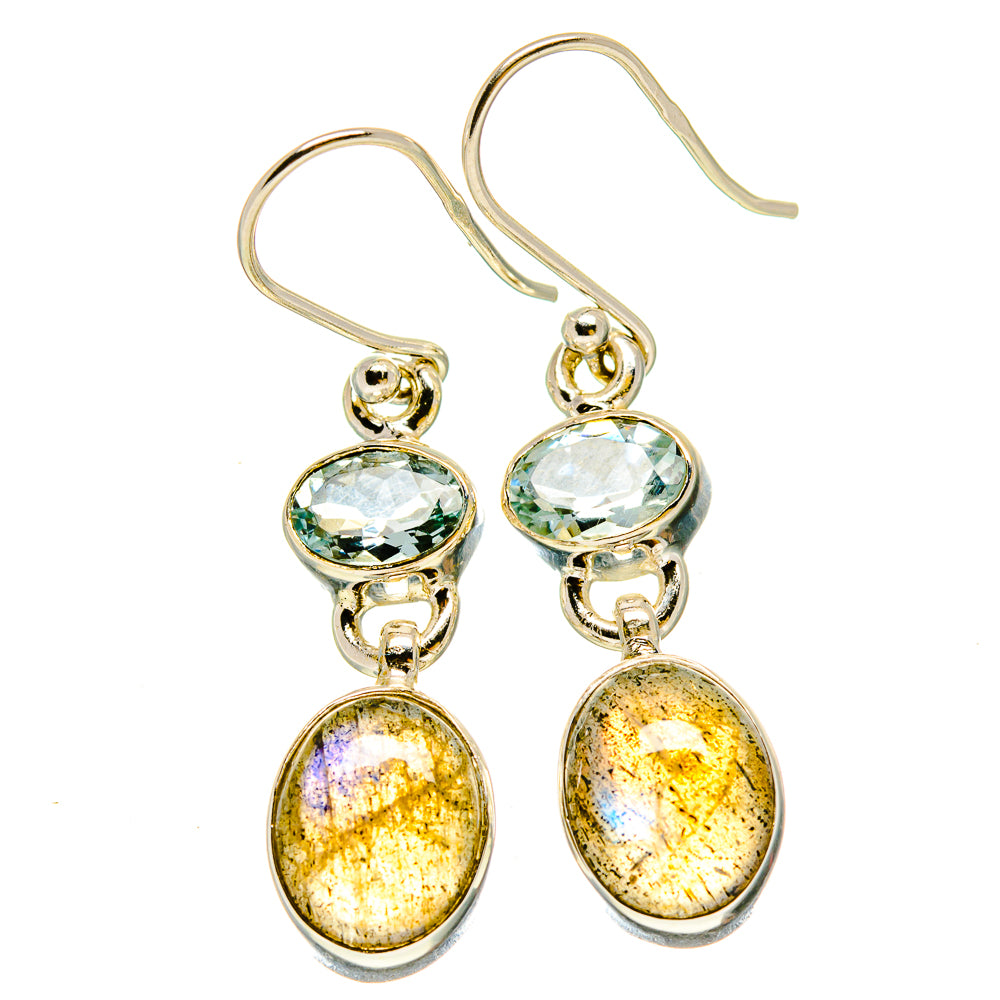 Labradorite, Blue Topaz Earrings handcrafted by Ana Silver Co - EARR416350