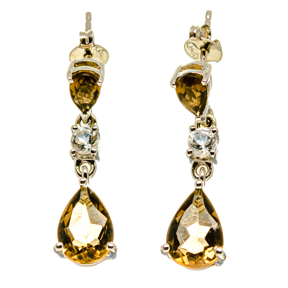 Smoky Quartz Earrings handcrafted by Ana Silver Co - EARR416465
