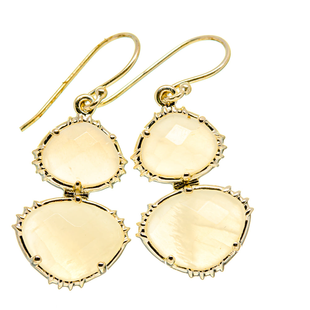 Rainbow Moonstone Earrings handcrafted by Ana Silver Co - EARR416480