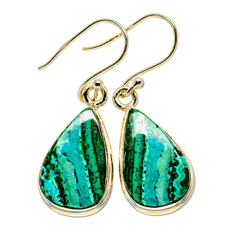 Malachite In Chrysocolla Earrings handcrafted by Ana Silver Co - EARR416520