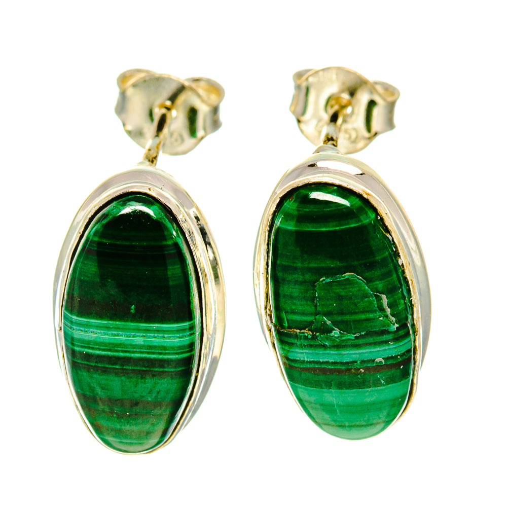 Malachite Earrings handcrafted by Ana Silver Co - EARR416539