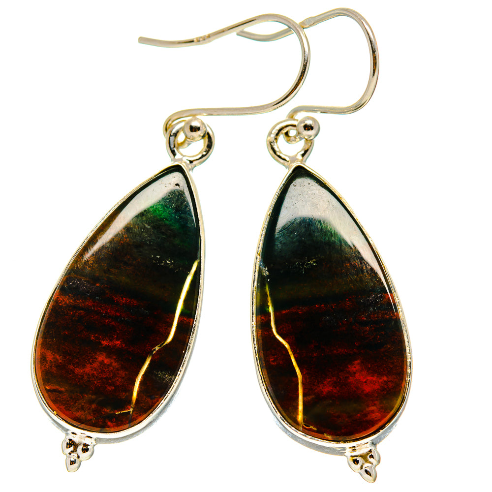 Bloodstone Earrings handcrafted by Ana Silver Co - EARR416577