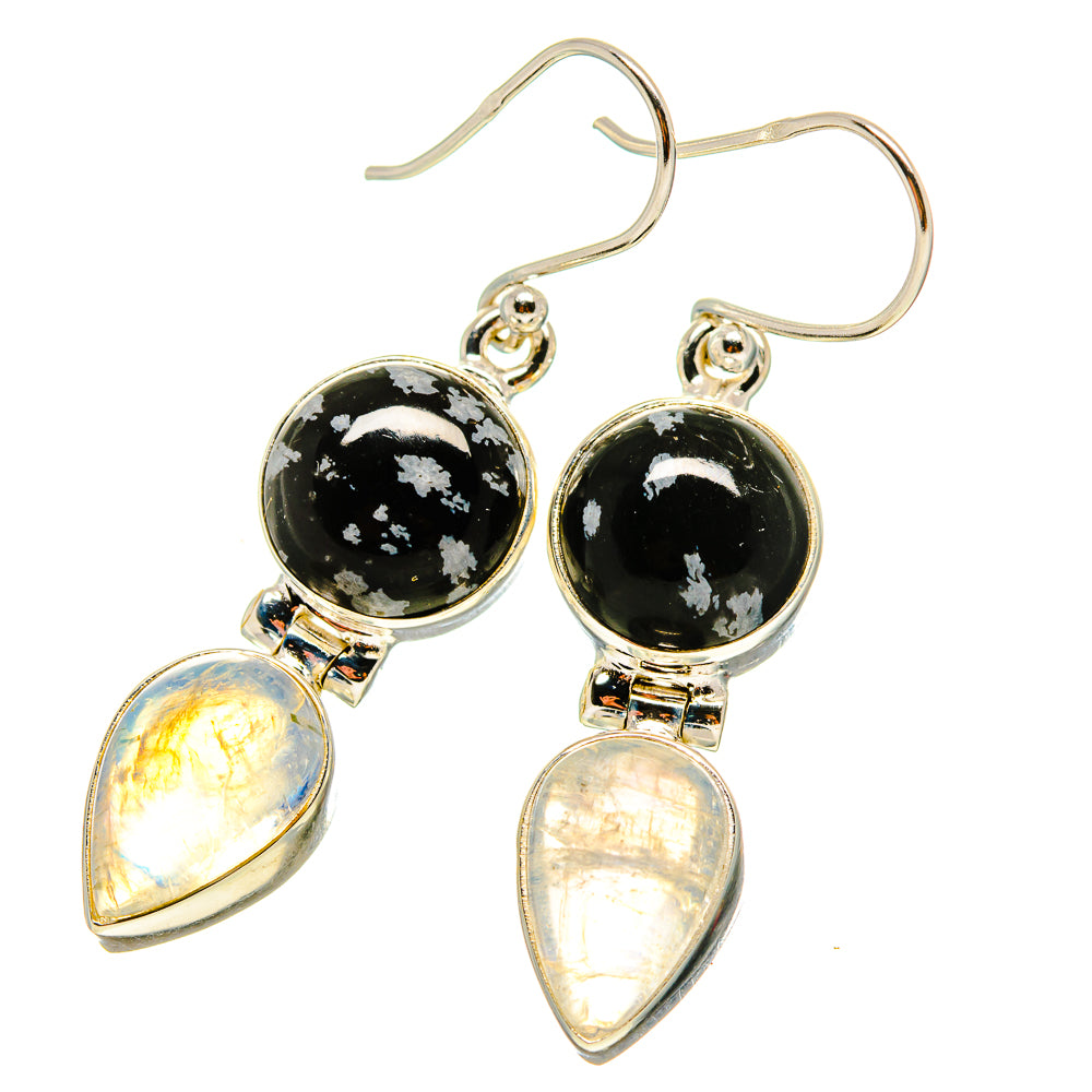 Rainbow Moonstone Earrings handcrafted by Ana Silver Co - EARR416605