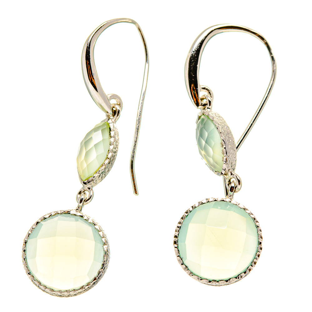 Aqua Chalcedony Earrings handcrafted by Ana Silver Co - EARR416612