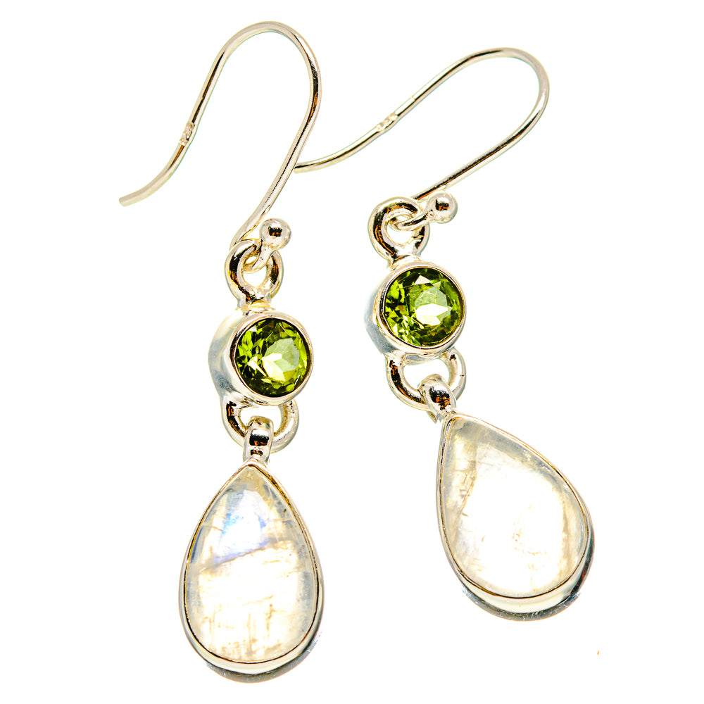 Rainbow Moonstone Earrings handcrafted by Ana Silver Co - EARR416622