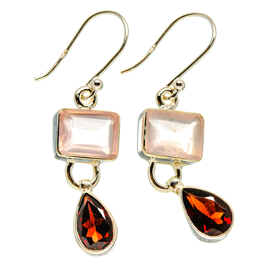 Rose Quartz Earrings handcrafted by Ana Silver Co - EARR416653