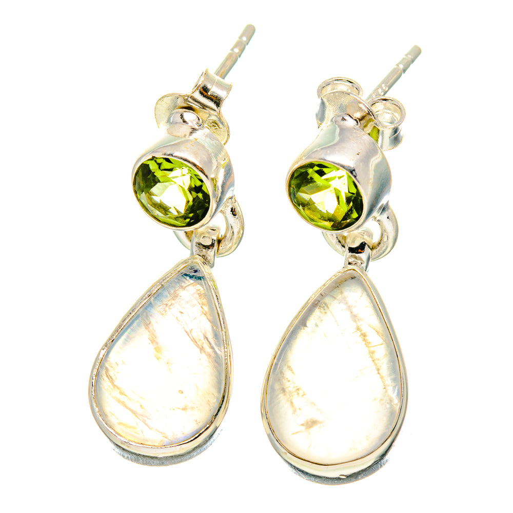 Rainbow Moonstone Earrings handcrafted by Ana Silver Co - EARR416667