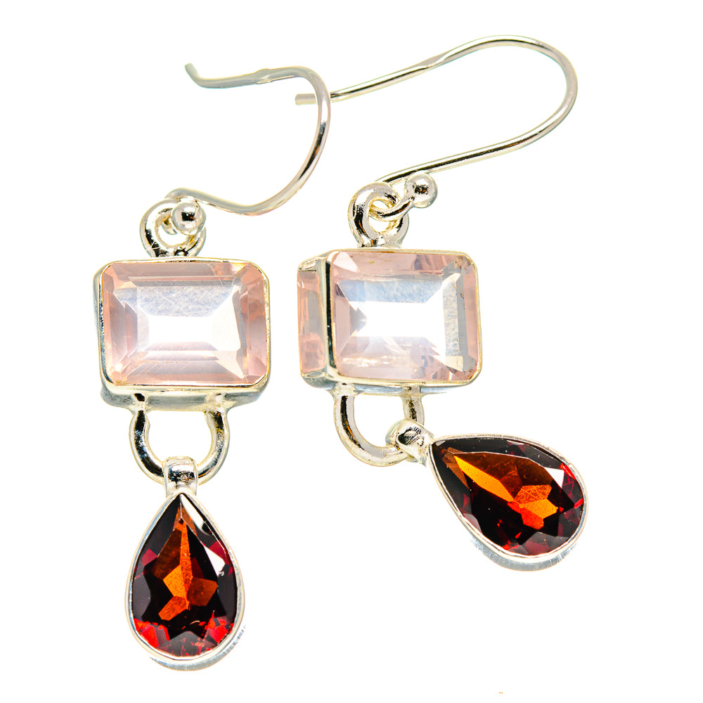 Rose Quartz Earrings handcrafted by Ana Silver Co - EARR416668