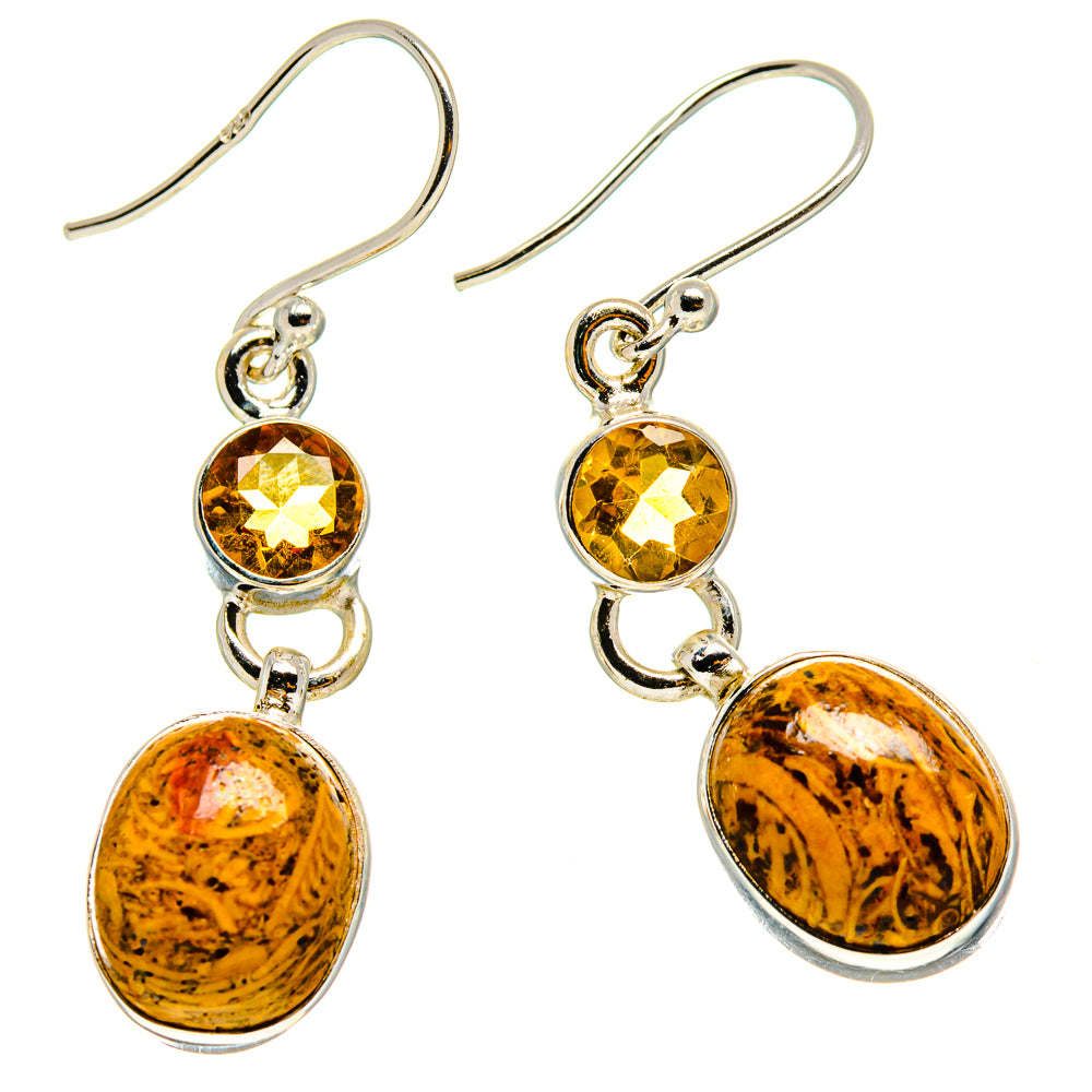 Coquina Jasper Earrings handcrafted by Ana Silver Co - EARR416688