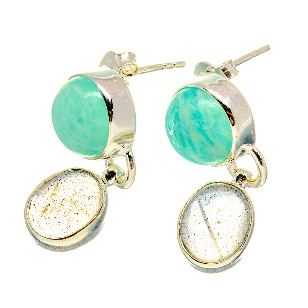 Peruvian Amazonite Earrings handcrafted by Ana Silver Co - EARR416689