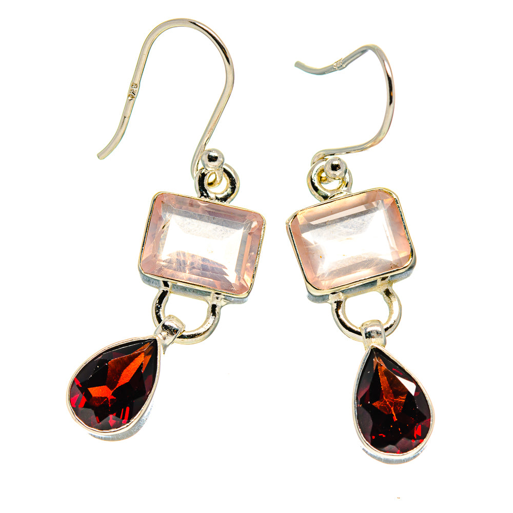Rose Quartz Earrings handcrafted by Ana Silver Co - EARR416692