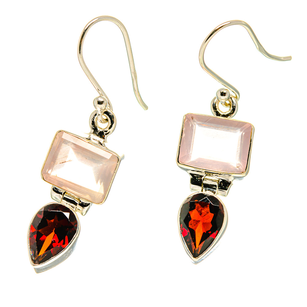Rose Quartz Earrings handcrafted by Ana Silver Co - EARR416740
