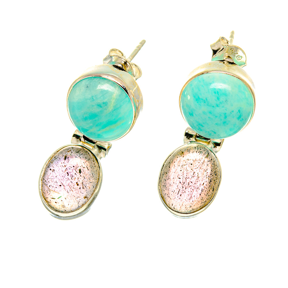 Peruvian Amazonite Earrings handcrafted by Ana Silver Co - EARR416742