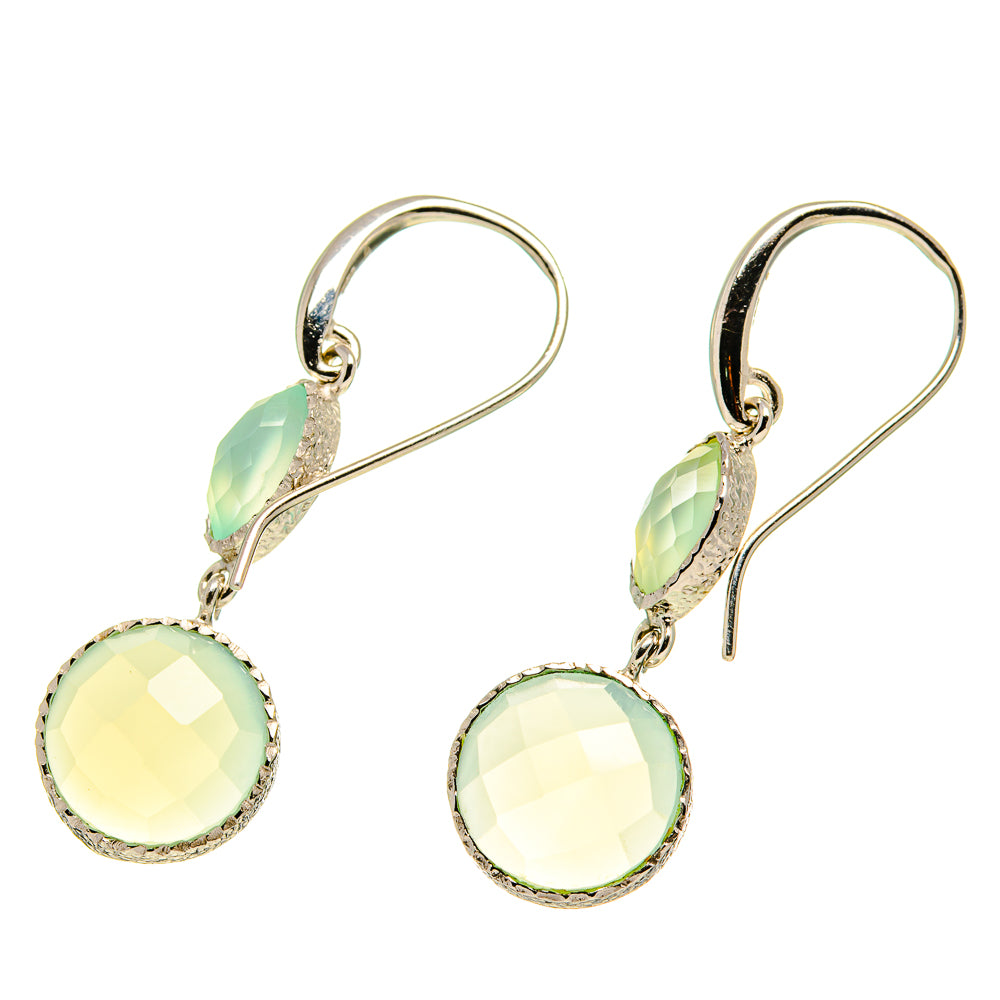 Aqua Chalcedony Earrings handcrafted by Ana Silver Co - EARR416743
