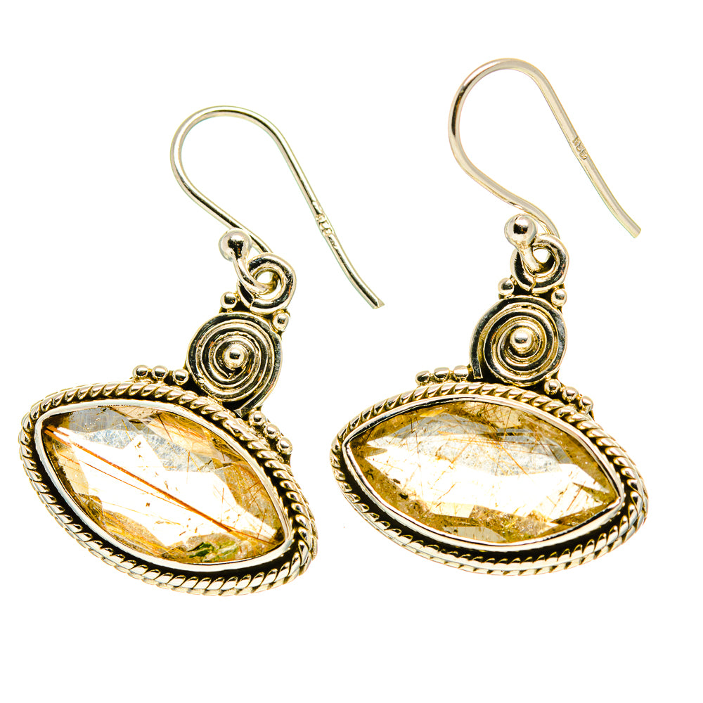 Rutilated Quartz Earrings handcrafted by Ana Silver Co - EARR416751