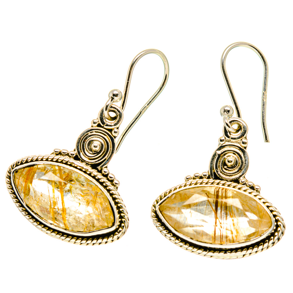 Rutilated Quartz Earrings handcrafted by Ana Silver Co - EARR416857