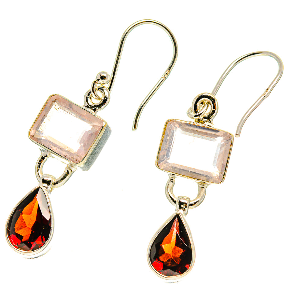 Rose Quartz Earrings handcrafted by Ana Silver Co - EARR416861