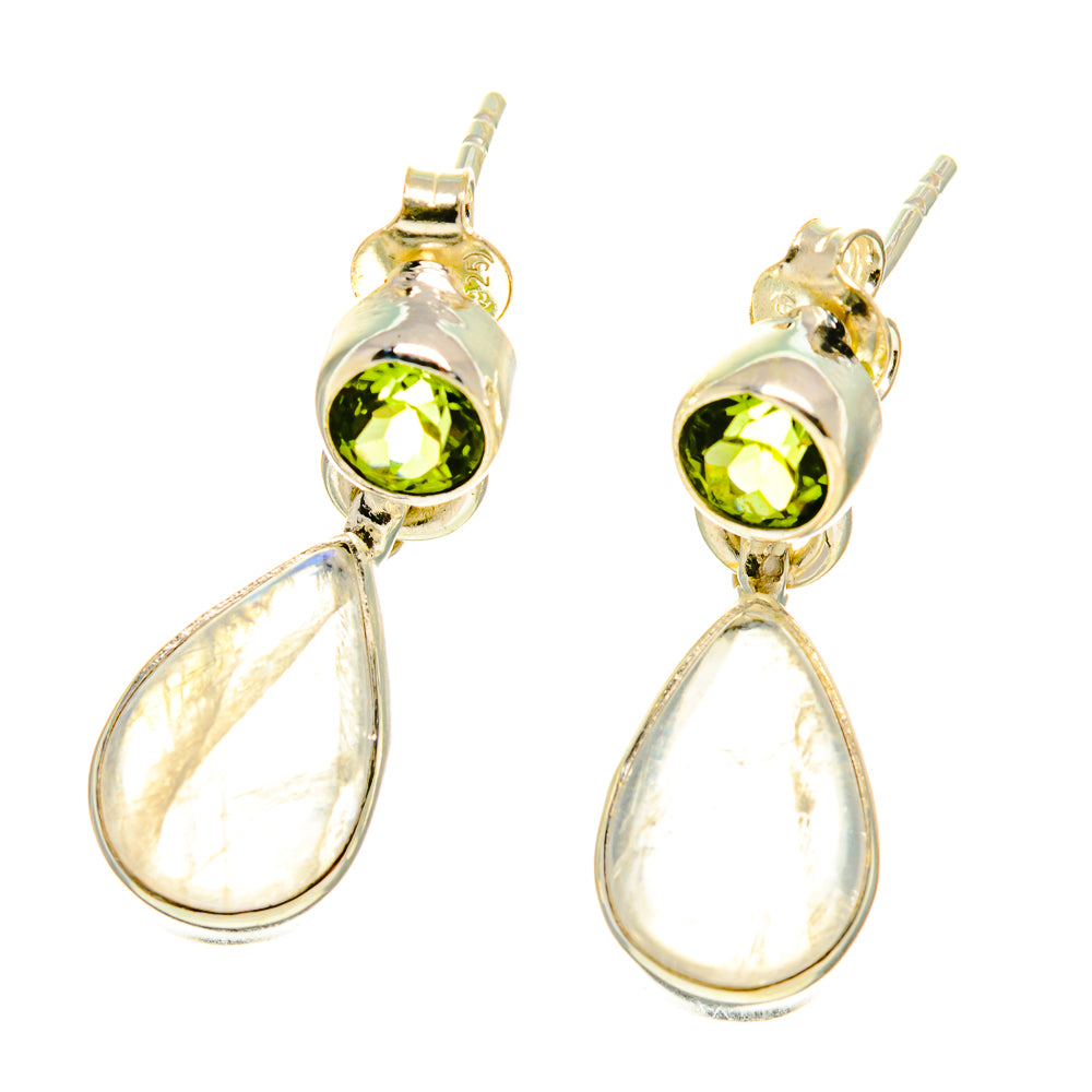 Rainbow Moonstone Earrings handcrafted by Ana Silver Co - EARR416878