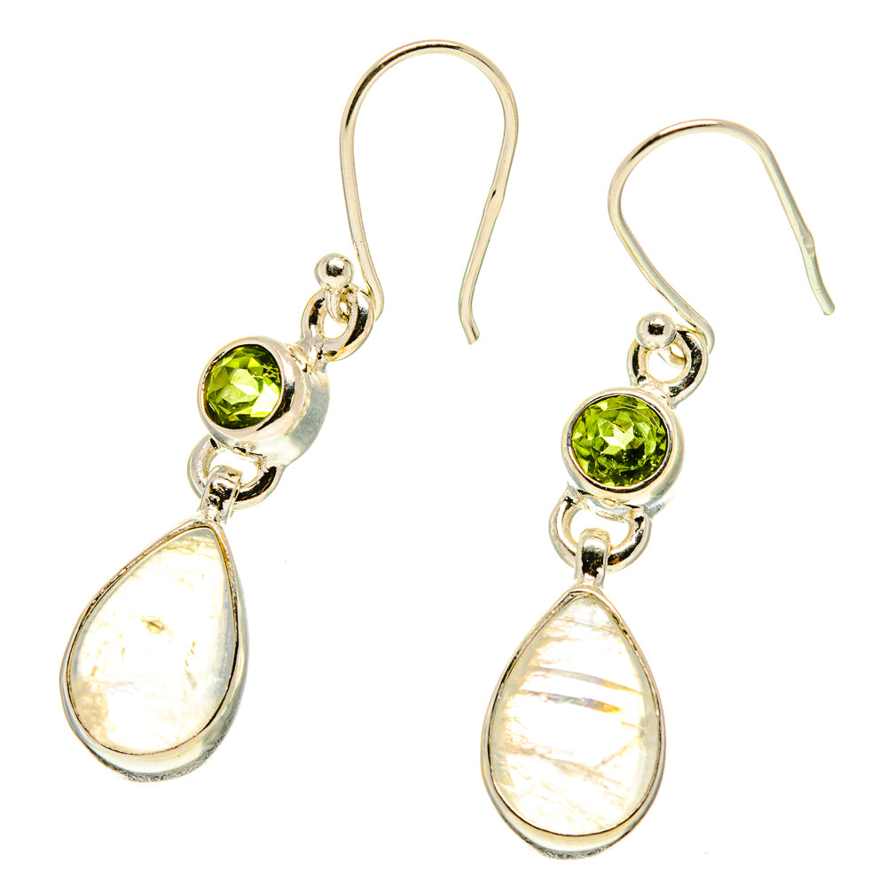 Rainbow Moonstone Earrings handcrafted by Ana Silver Co - EARR416885