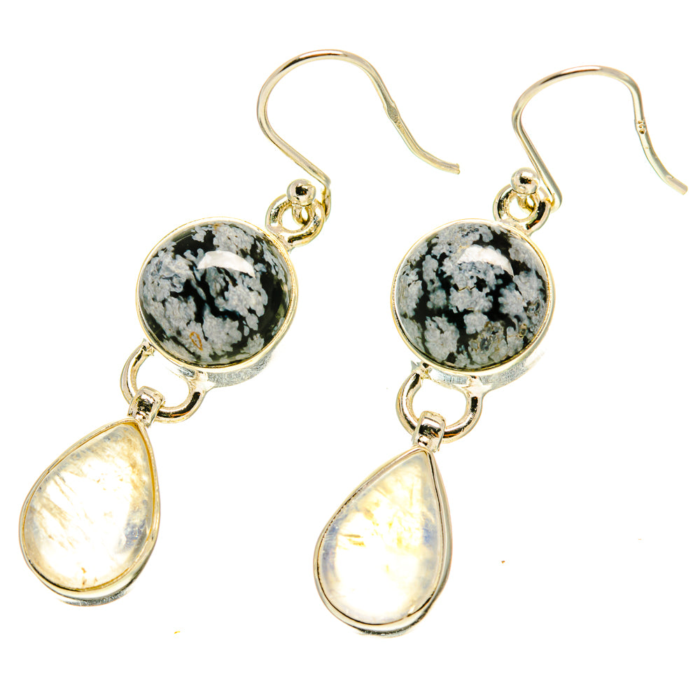 Snowflake Obsidian Earrings handcrafted by Ana Silver Co - EARR416931