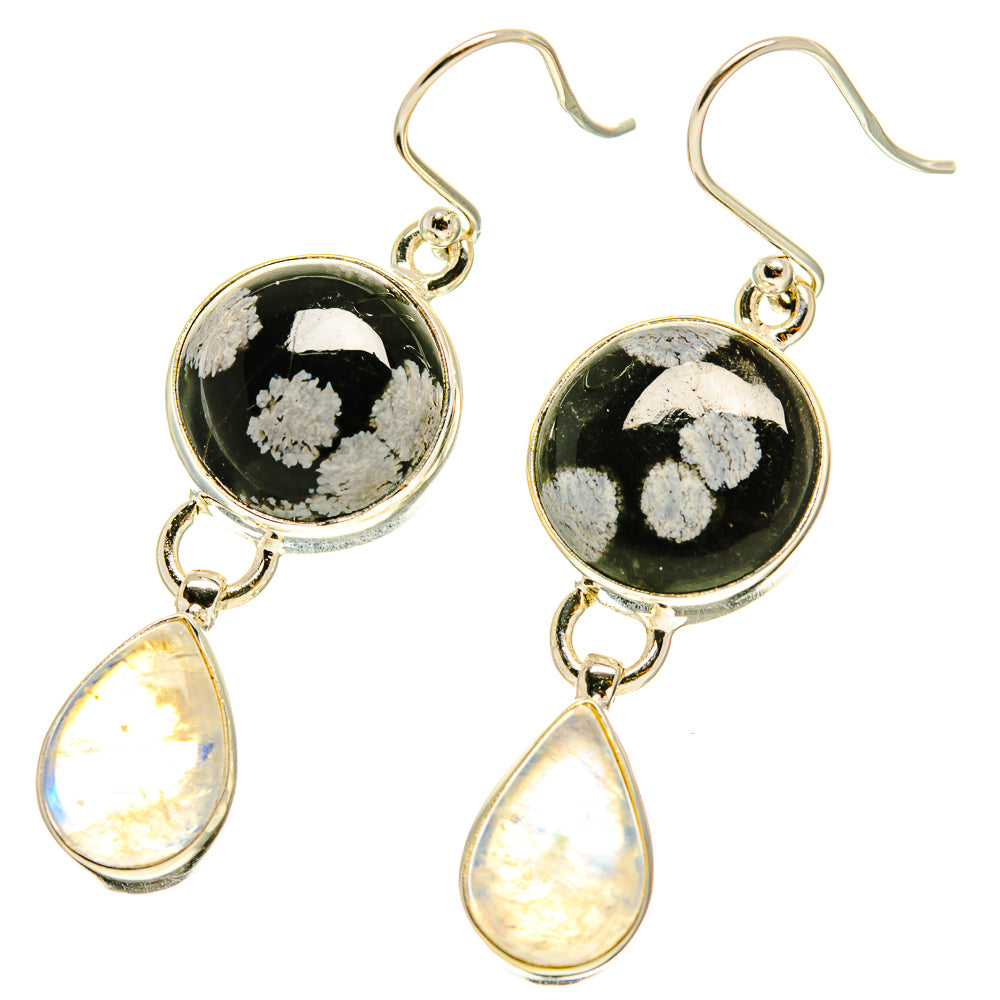 Snowflake Obsidian Earrings handcrafted by Ana Silver Co - EARR416943