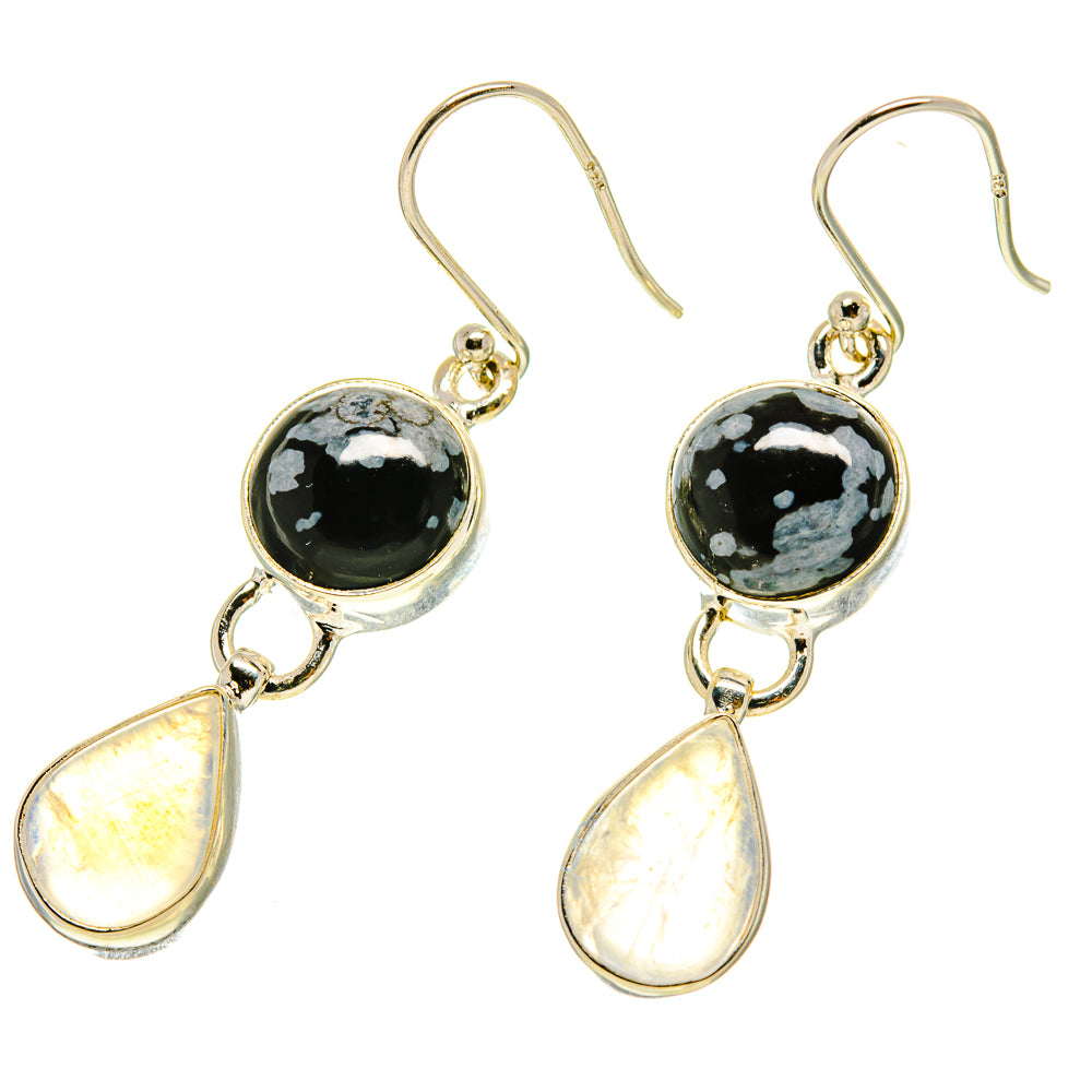Snowflake Obsidian Earrings handcrafted by Ana Silver Co - EARR416970