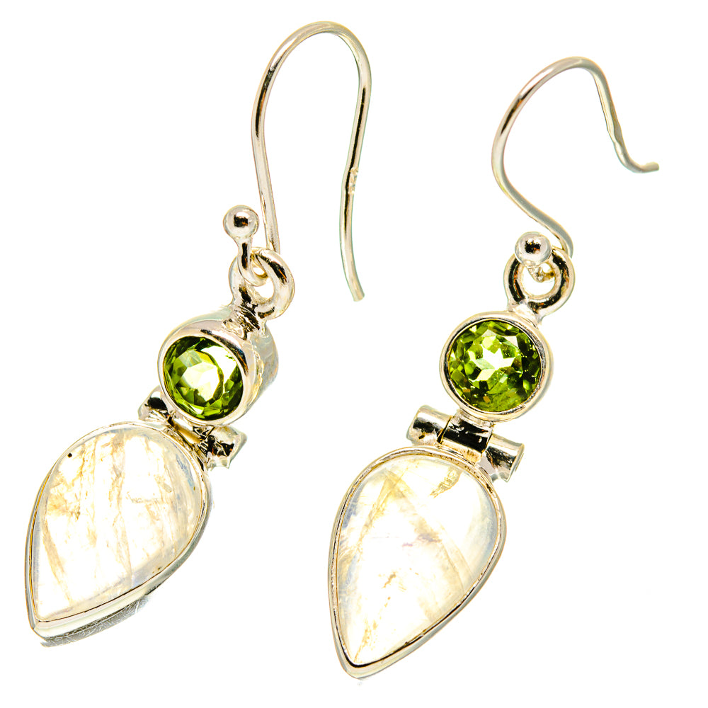 Rainbow Moonstone Earrings handcrafted by Ana Silver Co - EARR417016