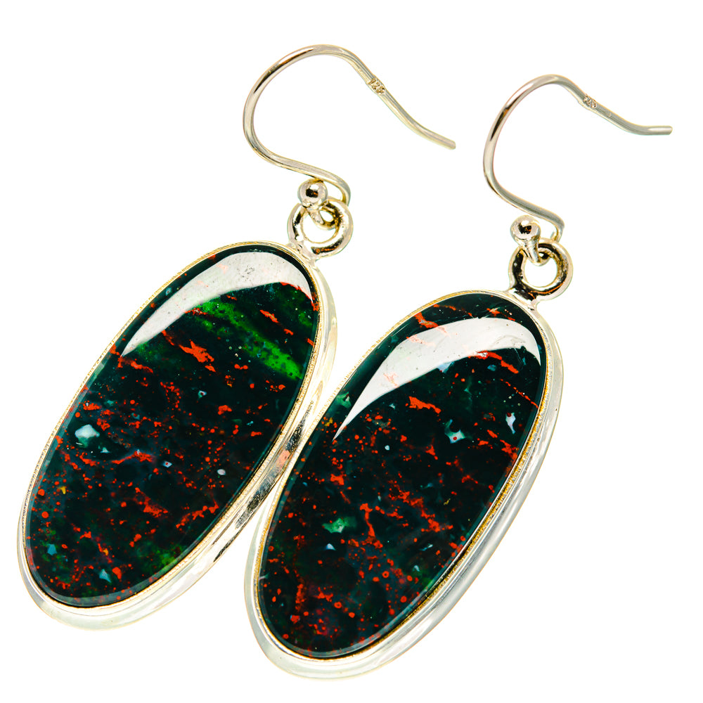 Bloodstone Earrings handcrafted by Ana Silver Co - EARR417072
