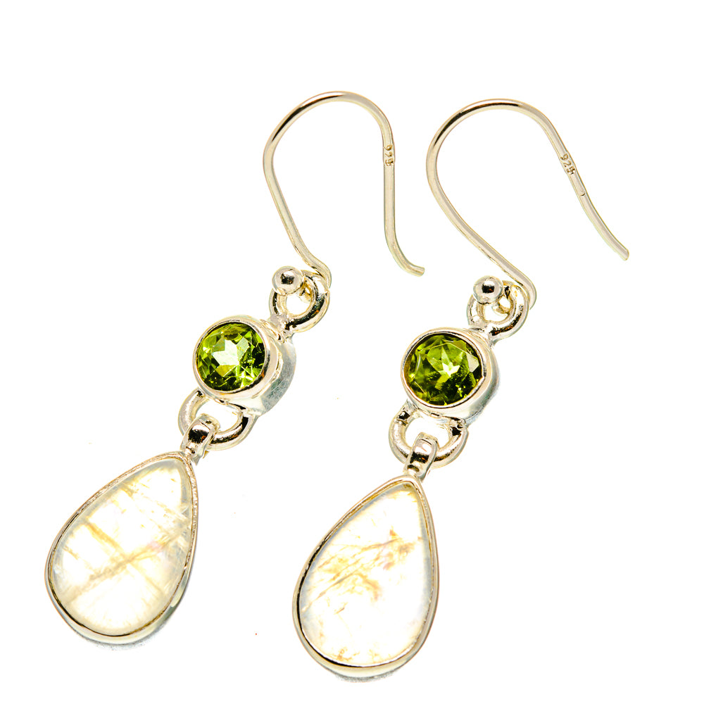 Rainbow Moonstone Earrings handcrafted by Ana Silver Co - EARR417100