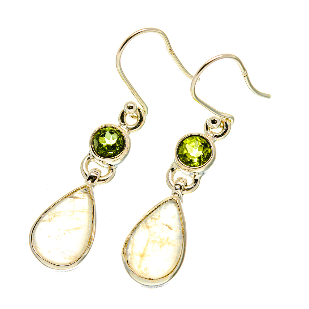 Rainbow Moonstone Earrings handcrafted by Ana Silver Co - EARR417109