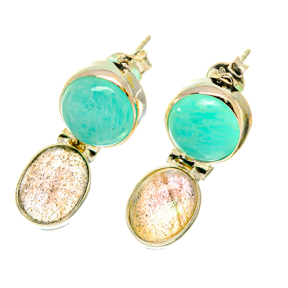 Peruvian Amazonite Earrings handcrafted by Ana Silver Co - EARR417141