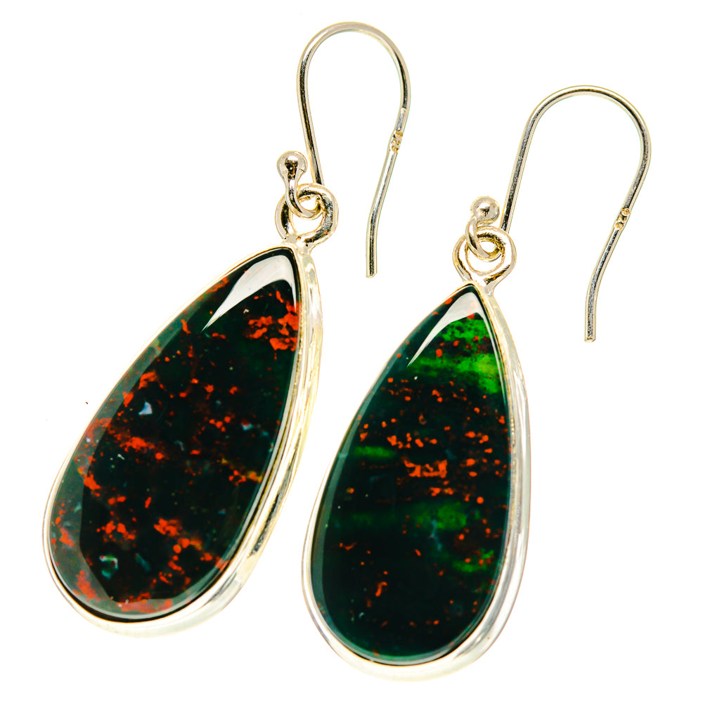 Bloodstone Earrings handcrafted by Ana Silver Co - EARR417171