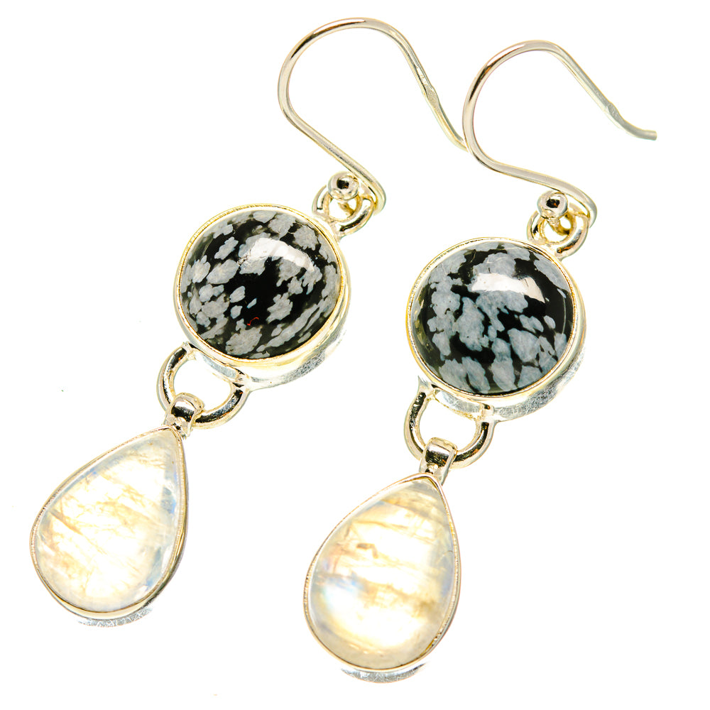 Rainbow Moonstone Earrings handcrafted by Ana Silver Co - EARR417172