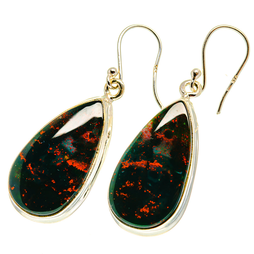 Bloodstone Earrings handcrafted by Ana Silver Co - EARR417212