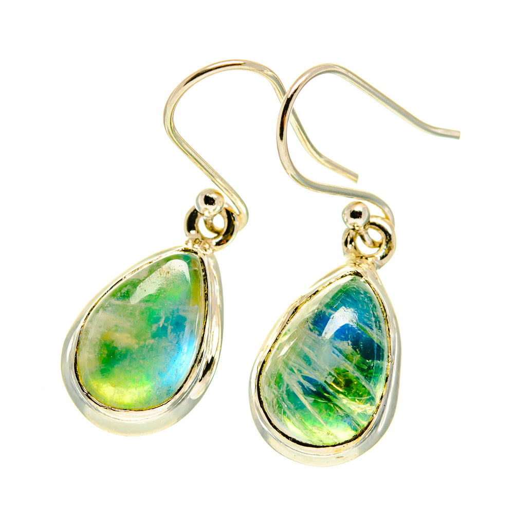 Green Moss Agate Earrings handcrafted by Ana Silver Co - EARR417304