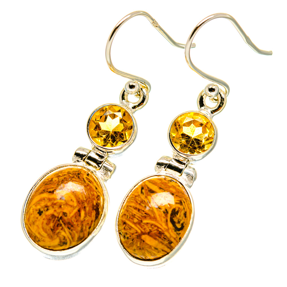 Palm Wood Jasper Earrings handcrafted by Ana Silver Co - EARR417315