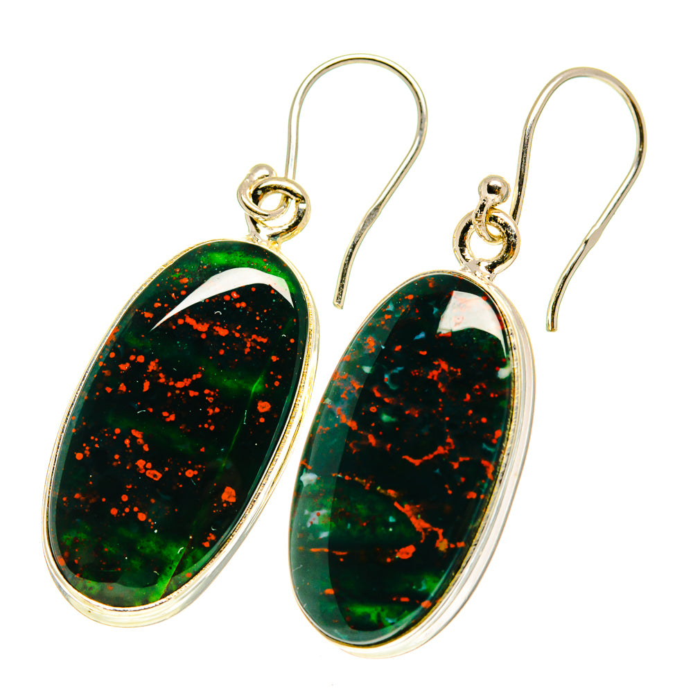 Bloodstone Earrings handcrafted by Ana Silver Co - EARR417344